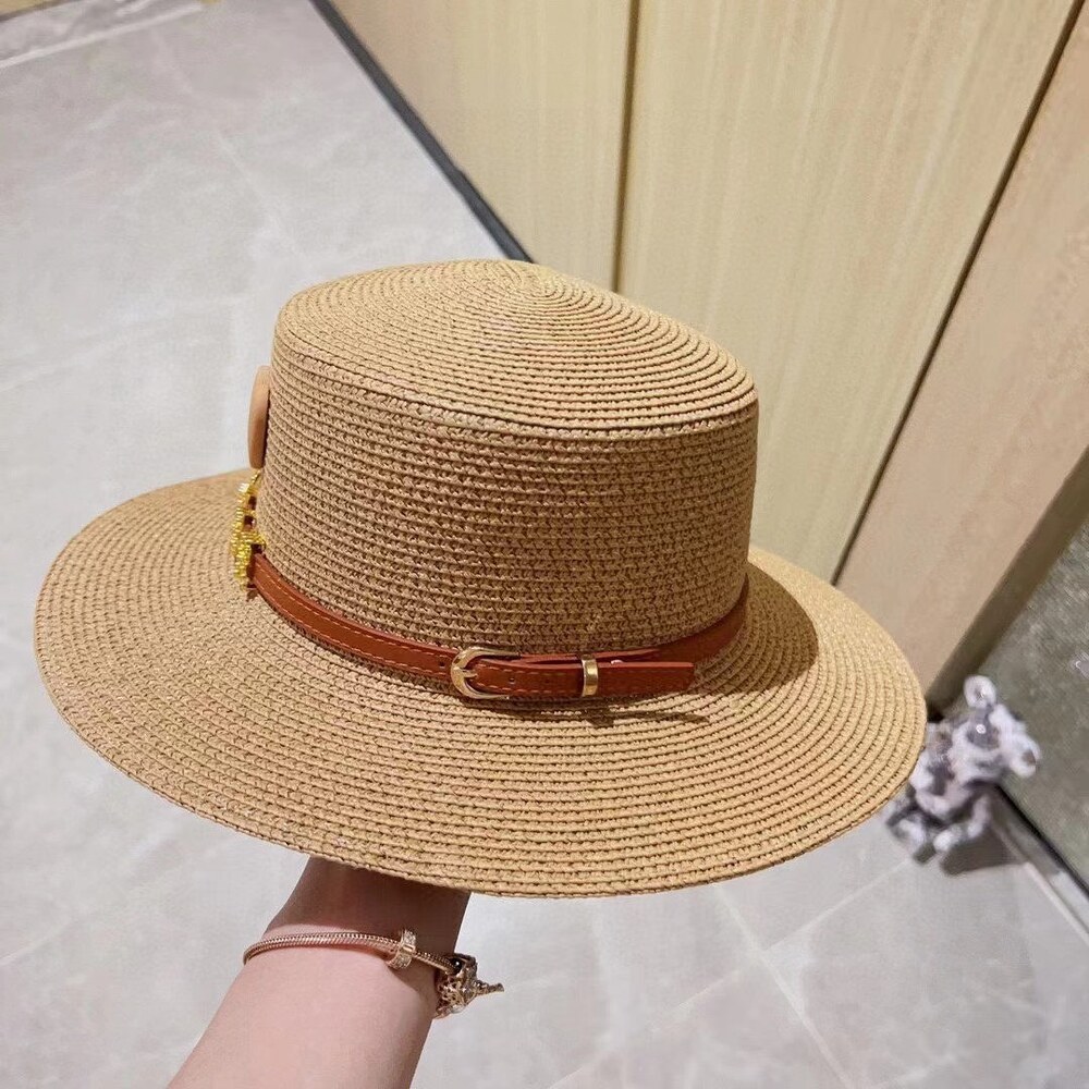 Dior Heart Logo Beige Straw Sun Hat - Picture 5 of 8